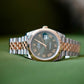 Rolex Datejust 18k/SS 41mm Geeen Roman Dial Jubilee  Bracelet Men's Watch 126333