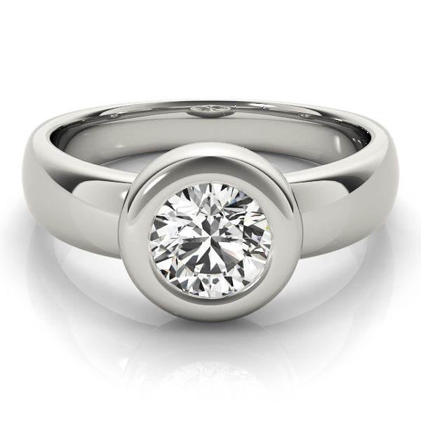 Solitaire Bezel Set Engagement Ring