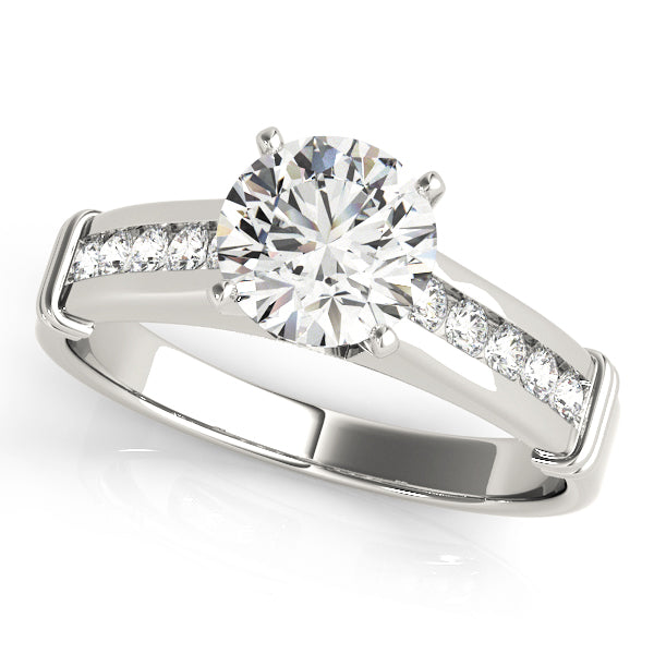 Channel Set Single Row Engagement Ring