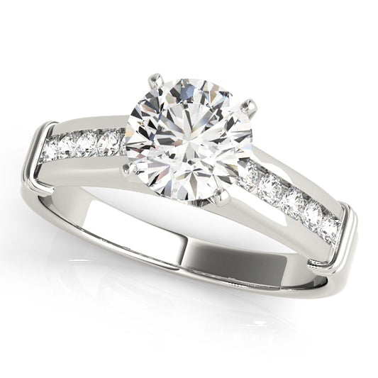 Channel Set Single Row Engagement Ring