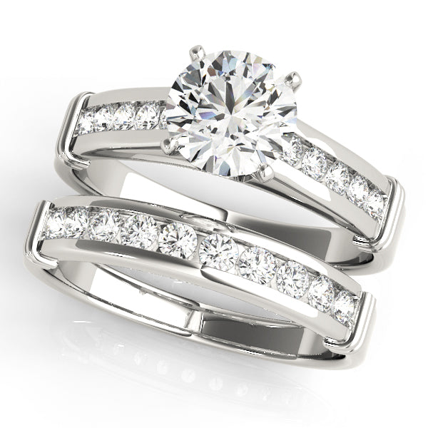 Channel Set Single Row Engagement Ring