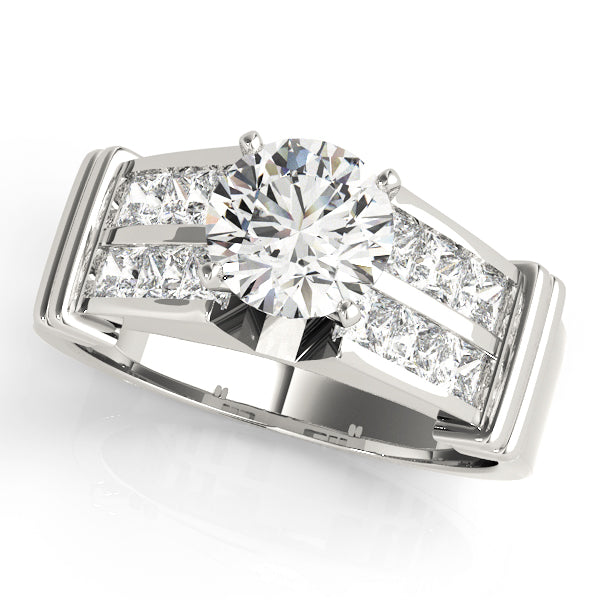 Channel Set Princess Cut Engagement Rings