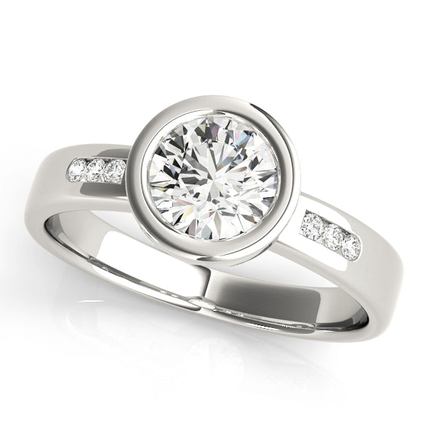 Single Row Channel Set Bezel Engagement Ring