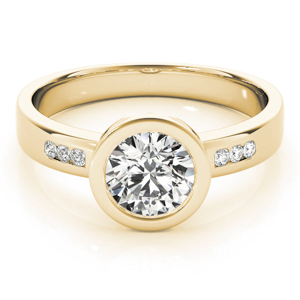 Single Row Channel Set Bezel Engagement Ring