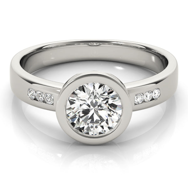 Single Row Channel Set Bezel Engagement Ring