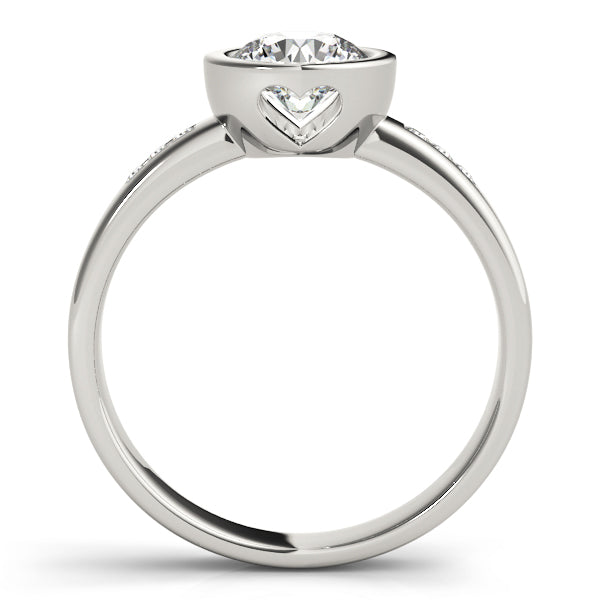 Single Row Channel Set Bezel Engagement Ring
