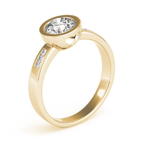 Single Row Channel Set Bezel Engagement Ring