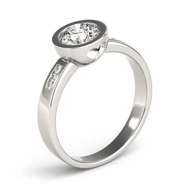 Single Row Channel Set Bezel Engagement Ring