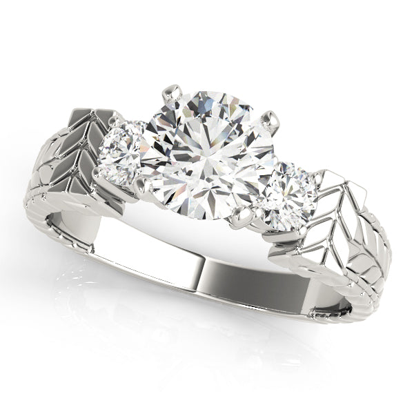 ENGAGEMENT RINGS 3 STONE ROUND