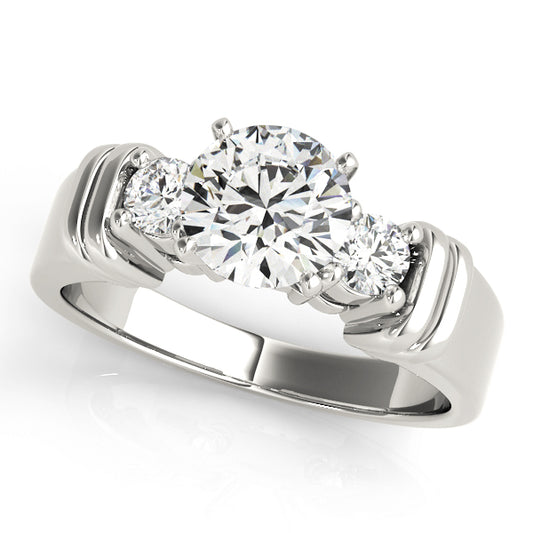 3-Stone Round Engagement Rings
