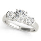 3-Stone Half Bezel Engagement Ring