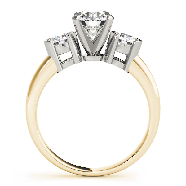 3-Stone Half Bezel Engagement Ring
