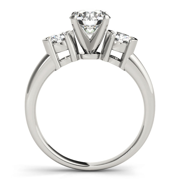 3-Stone Half Bezel Engagement Ring