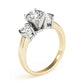 3-Stone Half Bezel Engagement Ring