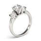 3-Stone Half Bezel Engagement Ring