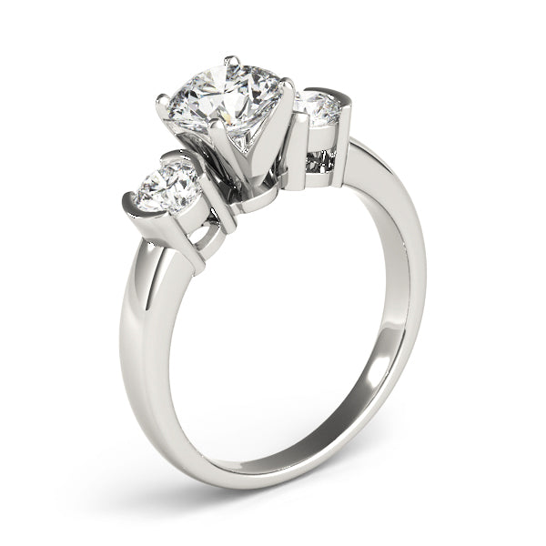 3-Stone Half Bezel Engagement Ring