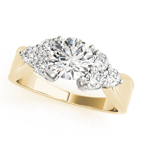 Cluster Side Round Engagement Ring
