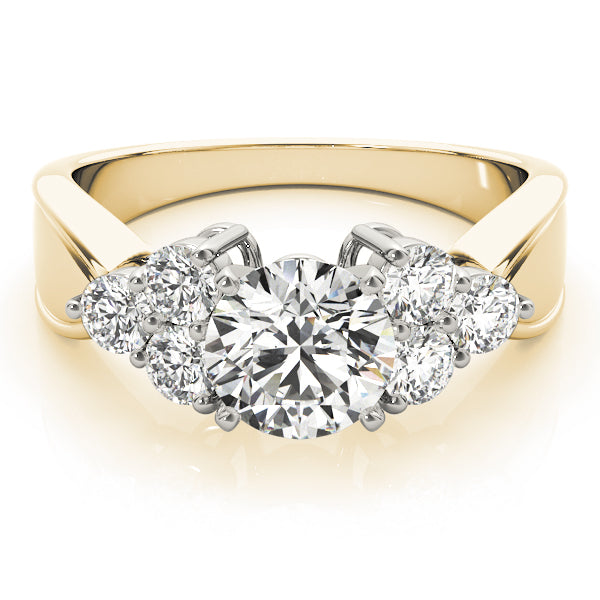 Cluster Side Round Engagement Ring