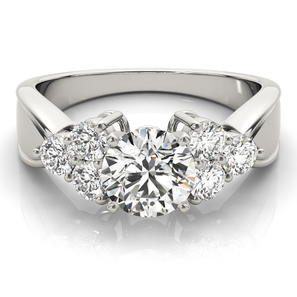 Cluster Side Round Engagement Ring