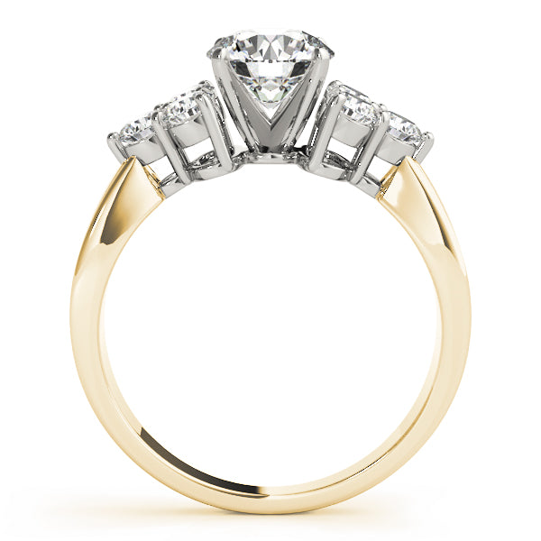 Cluster Side Round Engagement Ring
