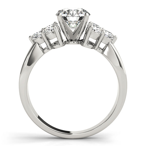 Cluster Side Round Engagement Ring