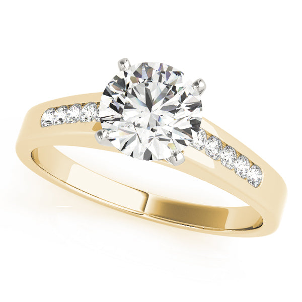 Single Row Channel Set Solitaire Engagement Ring