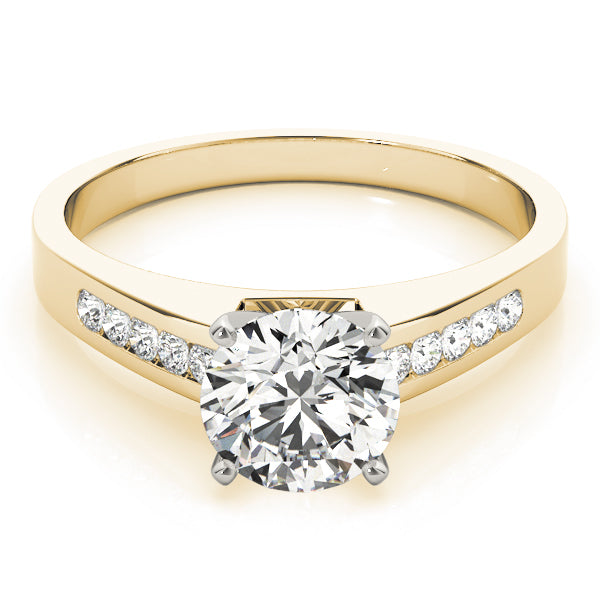 Single Row Channel Set Solitaire Engagement Ring