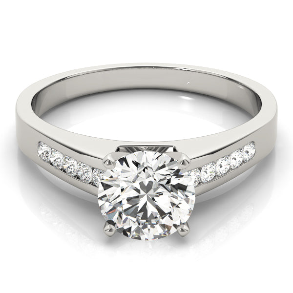 Single Row Channel Set Solitaire Engagement Ring