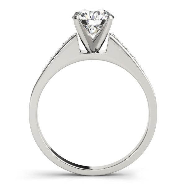 Single Row Channel Set Solitaire Engagement Ring