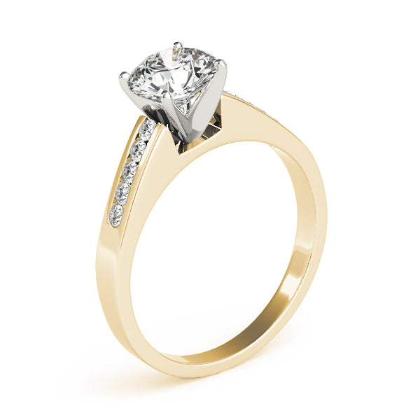 Single Row Channel Set Solitaire Engagement Ring