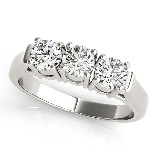 3-Stone Prong Set Wedding Bands