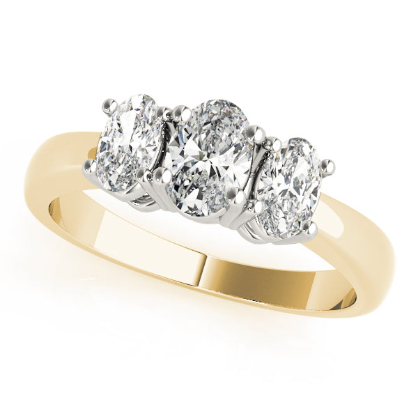 3-Stone Accented Oval Shape Engagement Rings
