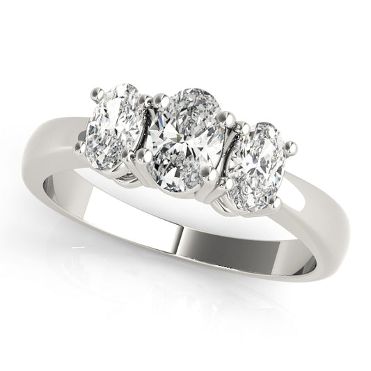3-Stone Accented Oval Shape Engagement Rings