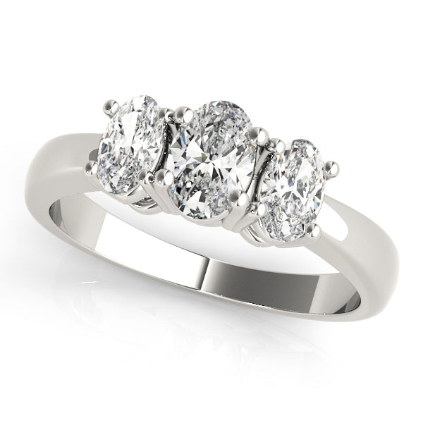 3-Stone Accented Oval Shape Engagement Rings