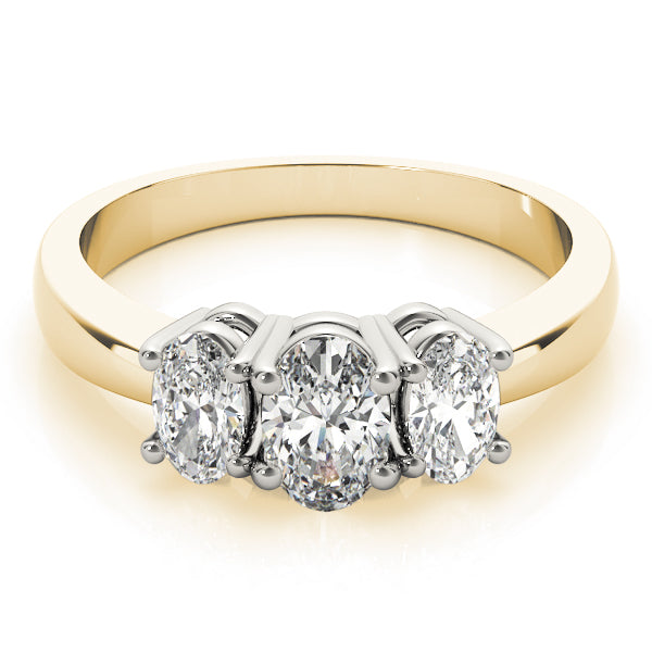 3-Stone Accented Oval Shape Engagement Rings