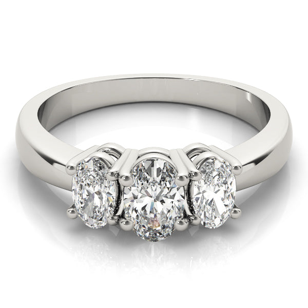 3-Stone Accented Oval Shape Engagement Rings