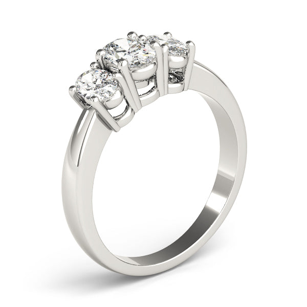 3-Stone Accented Oval Shape Engagement Rings