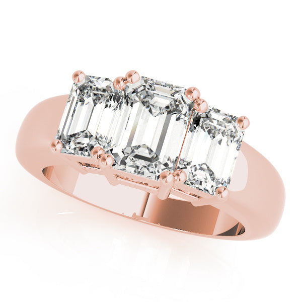3-Stone Emerald Cut Engagement Rings