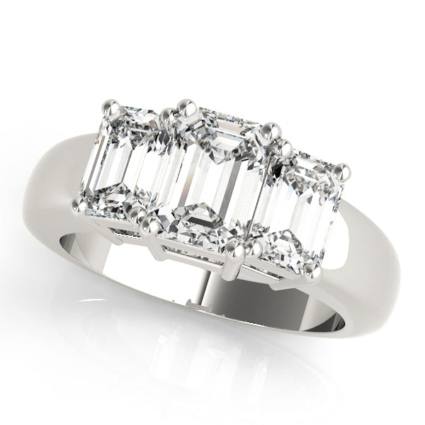 3-Stone Emerald Cut Engagement Rings