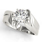Solitaire Swirl Engagement Ring