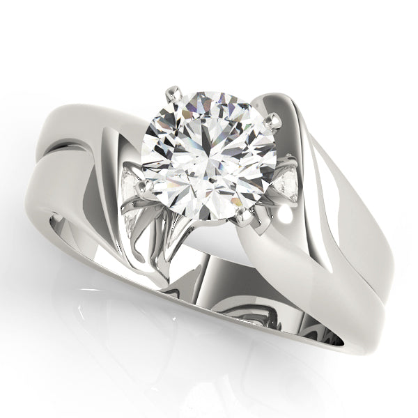 Solitaire Swirl Engagement Ring