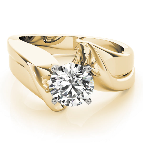 Solitaire Swirl Engagement Ring