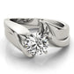 Solitaire Swirl Engagement Ring
