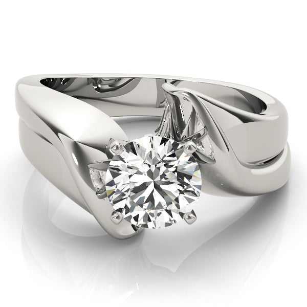 Solitaire Swirl Engagement Ring