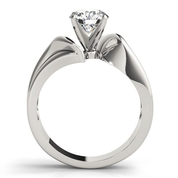 Solitaire Swirl Engagement Ring