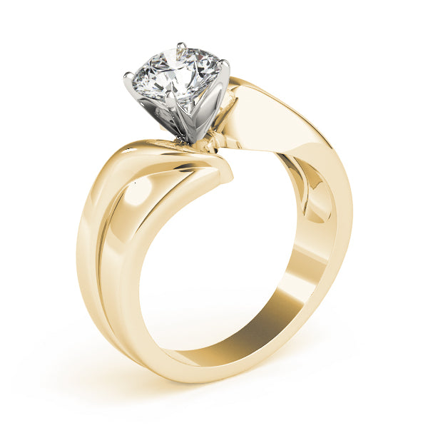 Solitaire Swirl Engagement Ring