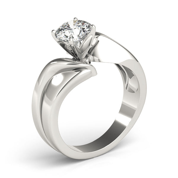Solitaire Swirl Engagement Ring