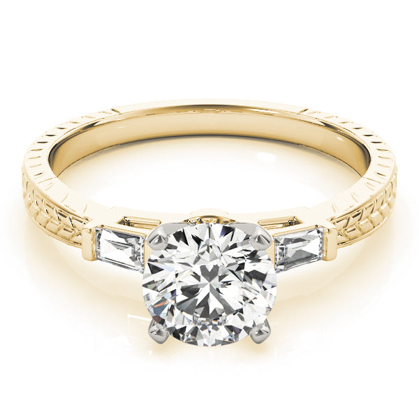 3-Stone Side Baguette Engagement Ring