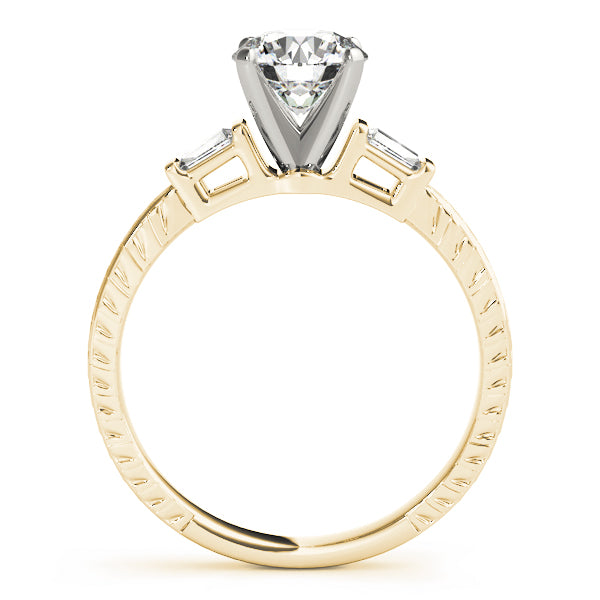 3-Stone Side Baguette Engagement Ring