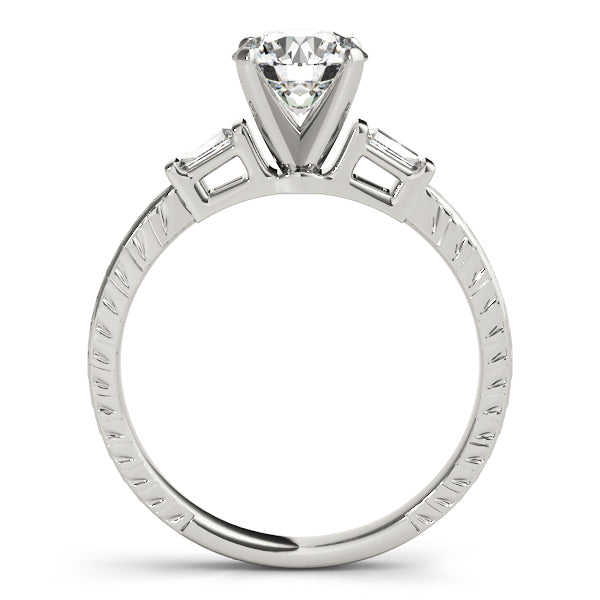 3-Stone Side Baguette Engagement Ring